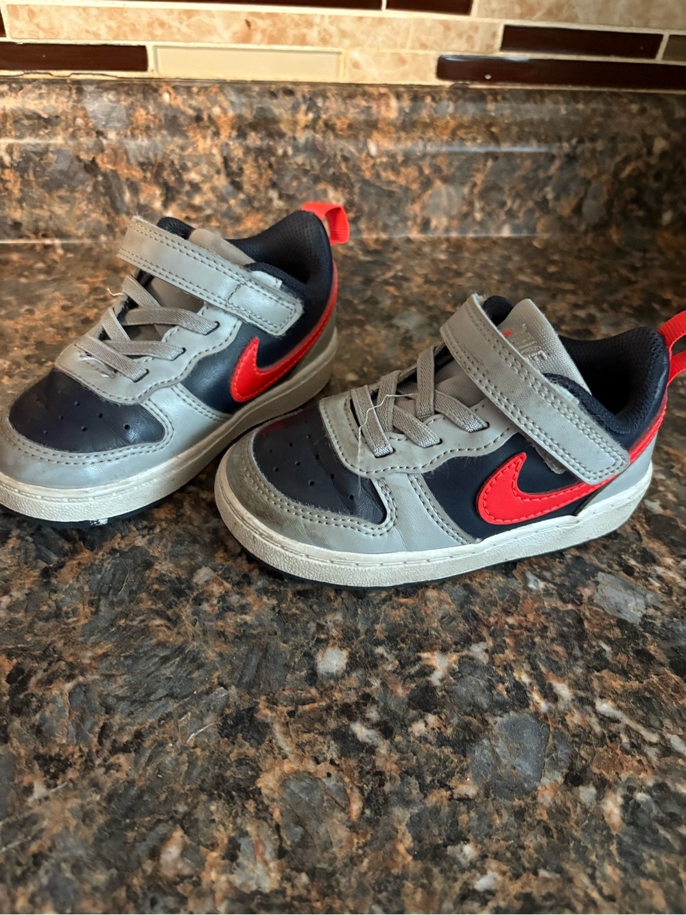 Nike Kids Gray, Black & Red Athletic Sneakers